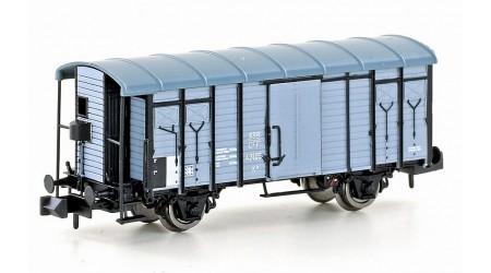 Kato/Hobbytrain 24252 Gedeckter Güterwagen K3 grau/schwarz der SBB, Epoche II - Spur N