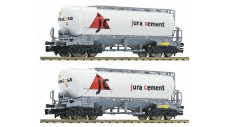 Fleischmann 848902 2-tlg. Silo-/Güterwagen, Bauart Uacns 932, der Jura Cement/Wascosa, Epoche VI - Spur N