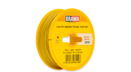 Brawa 3210 Litze für digitalen Einsatz, 0,25 mm², gelb