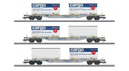 Märklin 47463 Containertragwagen-Set SBB Cargo (3-teilig)