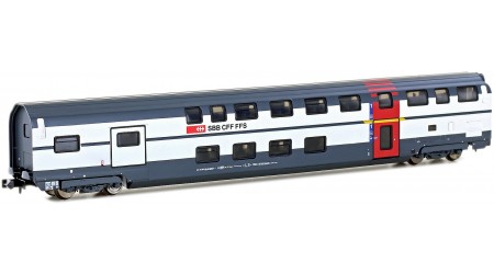 Kato/Hobbytrain 25128 Doppelstockwagen IC2000 1. Klasse und Gepäckabteil der SBB, Epoche V-VI