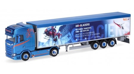 Herpa 957229 Scania CS20 HD Schubboden-Sattelzug "Rüegsegger / Air Glacier"