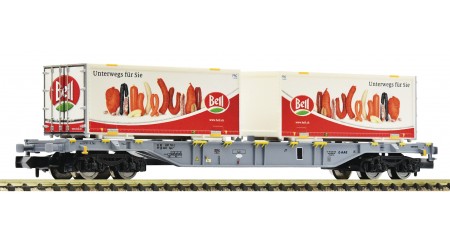 Fleischmann 865243 Containertragwagen, Gattung Sgns, der Ahaus Alstätter Eisenbahn (AAE) - Spur N