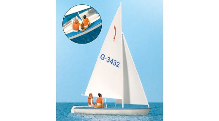 Preiser 10676 Segler mit Segelboot "Korsar", 1:87