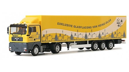 Herpa 288132 MAN TGA XL Eurokoffer-Sattelzug "Heinz-Glas"