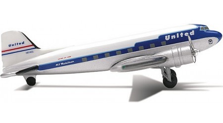 Herpa 510431 Clay Lacy Aviation / United Airlines Douglas DC-3