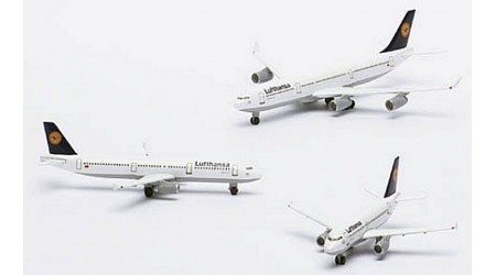 Herpa 516648 - 3er Set Lufthansa A340/321/319