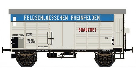 Brawa 67866 Gedeckter Güterwagen K2 "FELDSCHLÖSSCHEN RHEINFELDEN" der SBB - Spur N