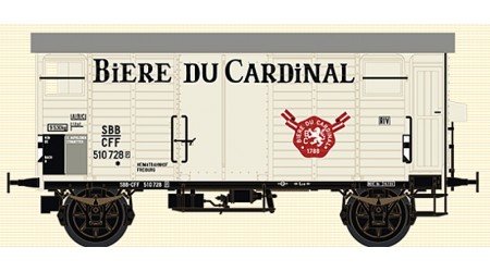 Brawa 67865 Gedeckter Güterwagen K2 "BIERE DU CARDINAL" der SBB - Spur N